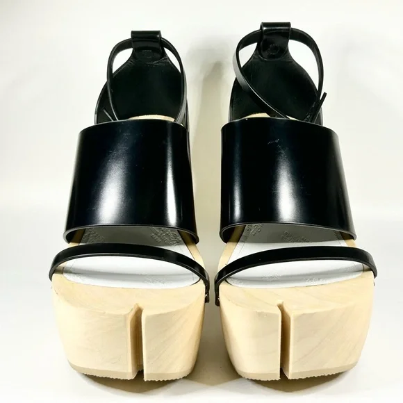 New Maison Margiela Leather Tabi Platform Sandals - Picture 2 of 9
